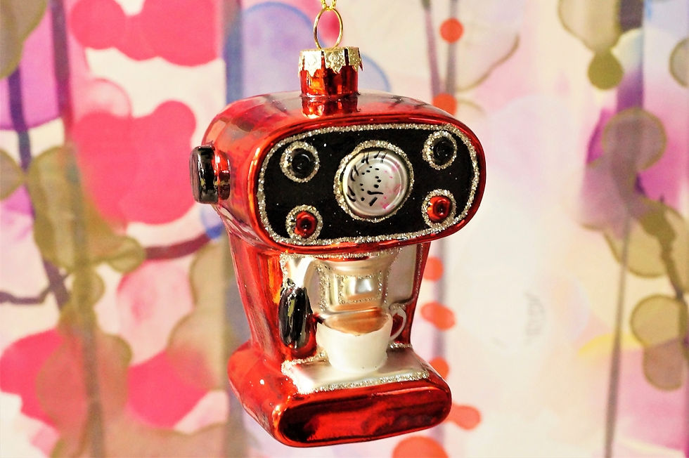 Miniaturbild: Geniale, handbemalte Kaffeemaschine - spektakulärer Christbaumschmuck