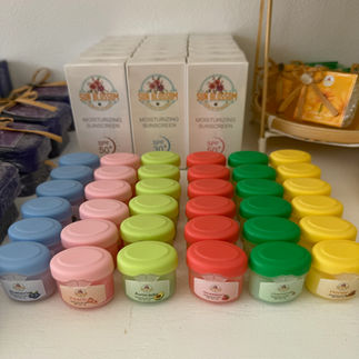 Mini lip balms of different flavors