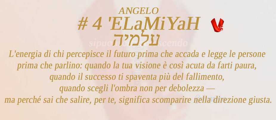 Copertina Angelo 4 'ELaMiYaH: L'energia di chi percepisce il futuro prima che accada e legge le persone prima che parlino