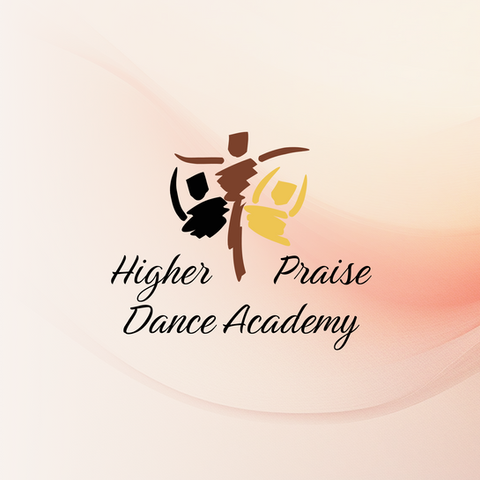 Higher Praise Dance Academy logo of black, gold, and brown figures.