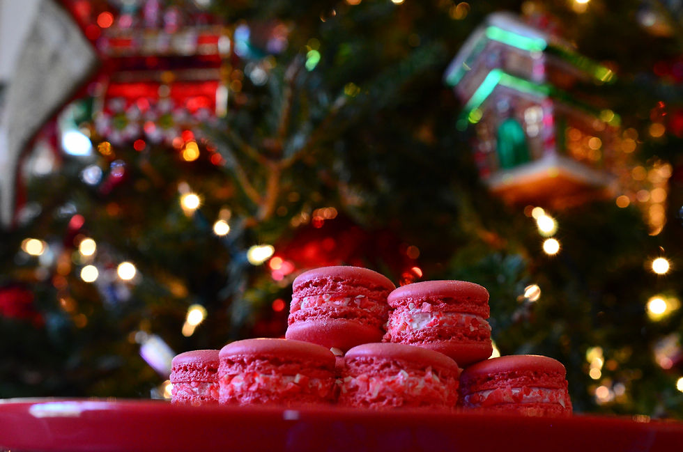 peppermint macarons