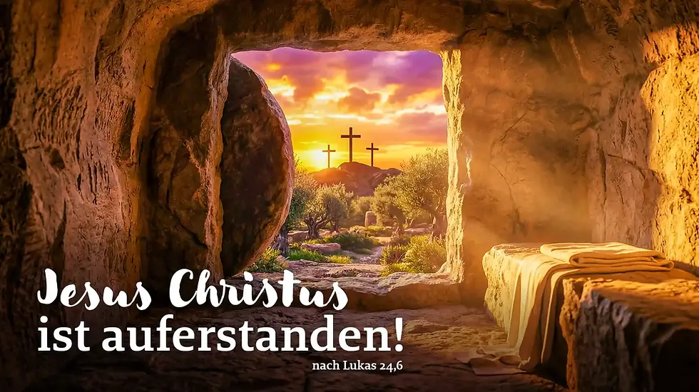 Startseitenbanner, Blick aus dem leeren Grabe Jesu Christi auf den Hügel Goltatha