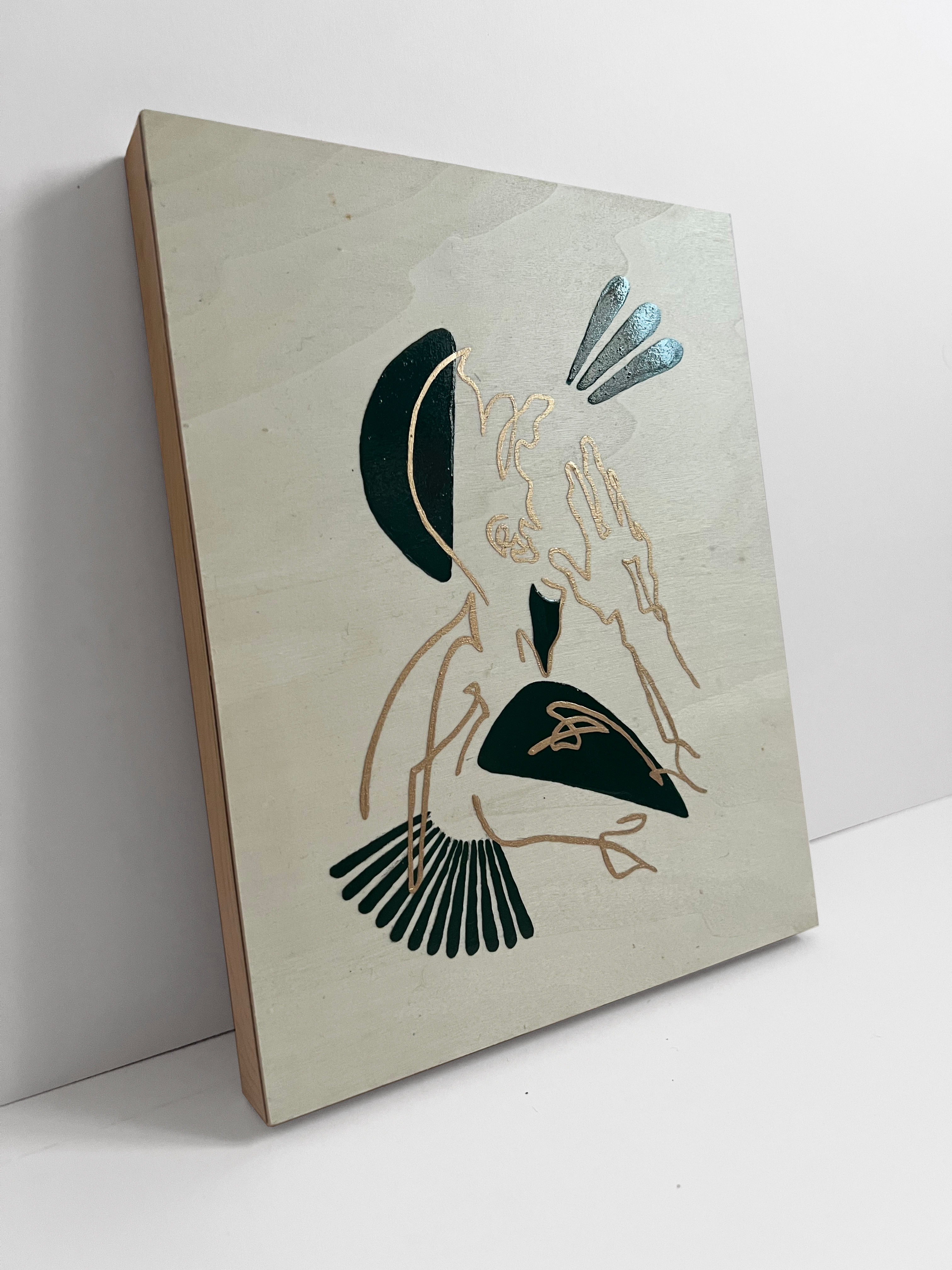 David - Enamel on Small Wooden Panel