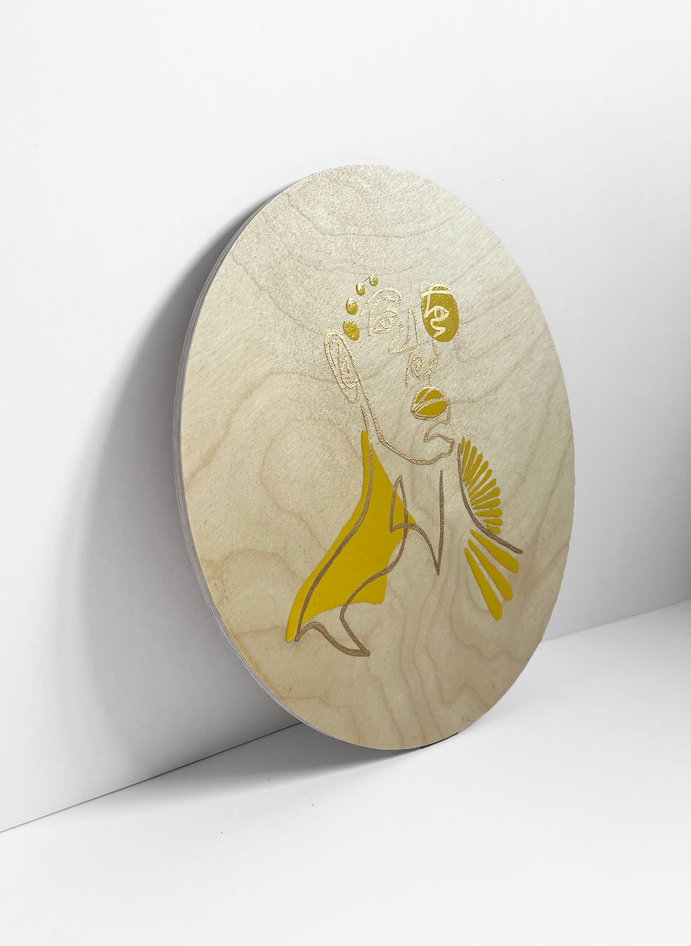 Thumbnail: Oliver - Enamel on medium Circular Wooden Panel