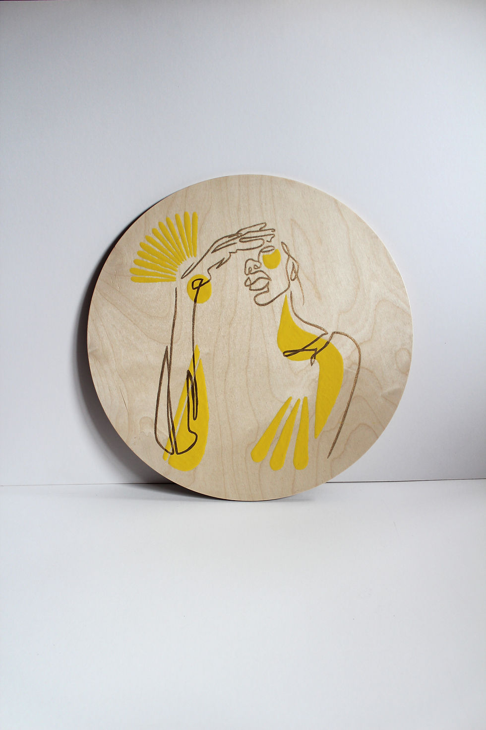 Thumbnail: Anne - Enamel on large Circular Wooden Panel