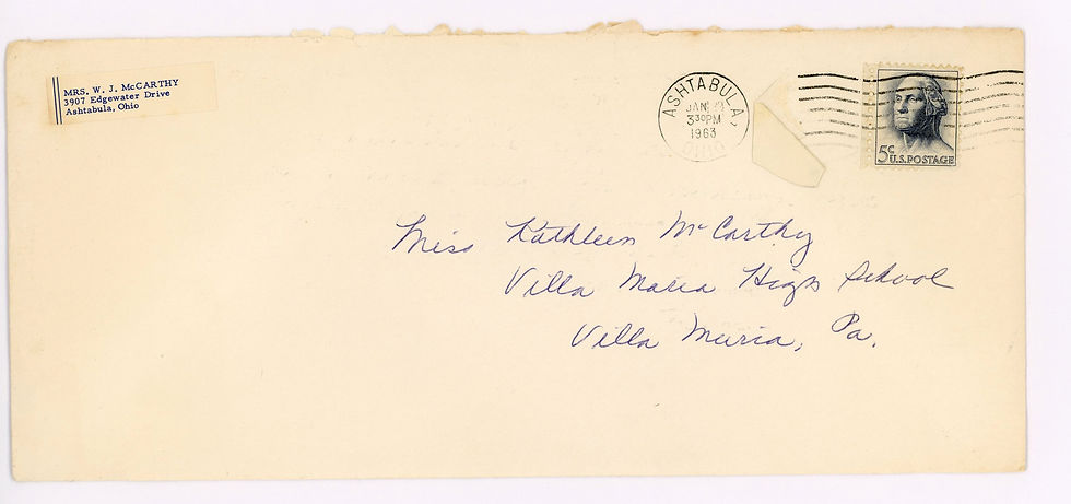 Envelope for Letter from Mom - Jan 1963    057