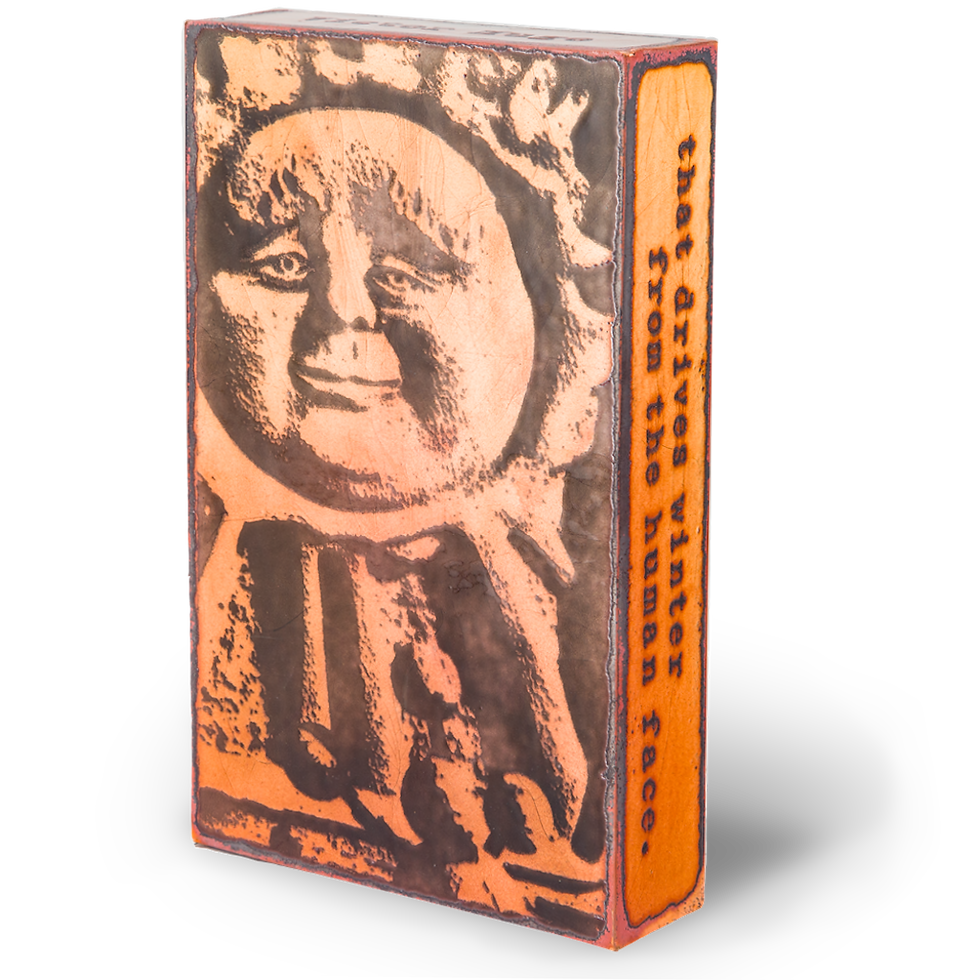 Thumbnail: Wooden box with sun face image and text that drives winter too.
