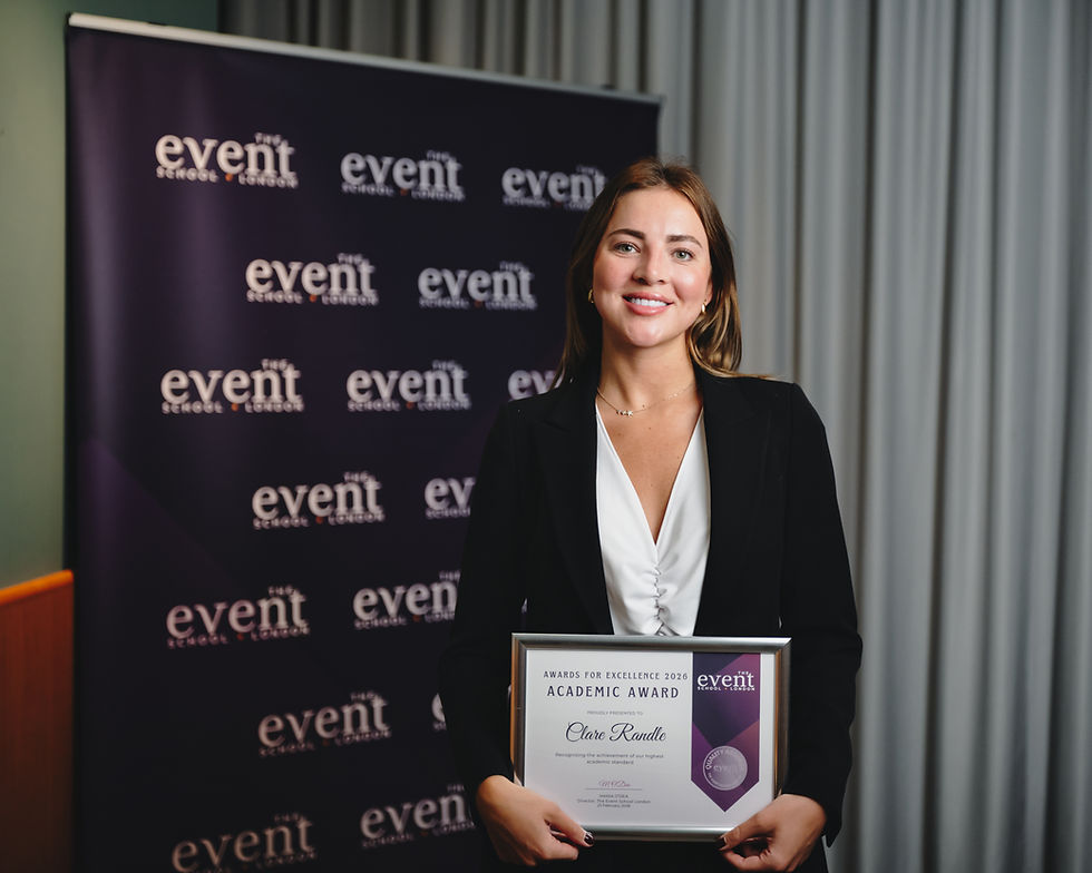 Clare Randle, Academic Award Winner, The Event School London Awards for Excellence 2026 at Novotel London Excel