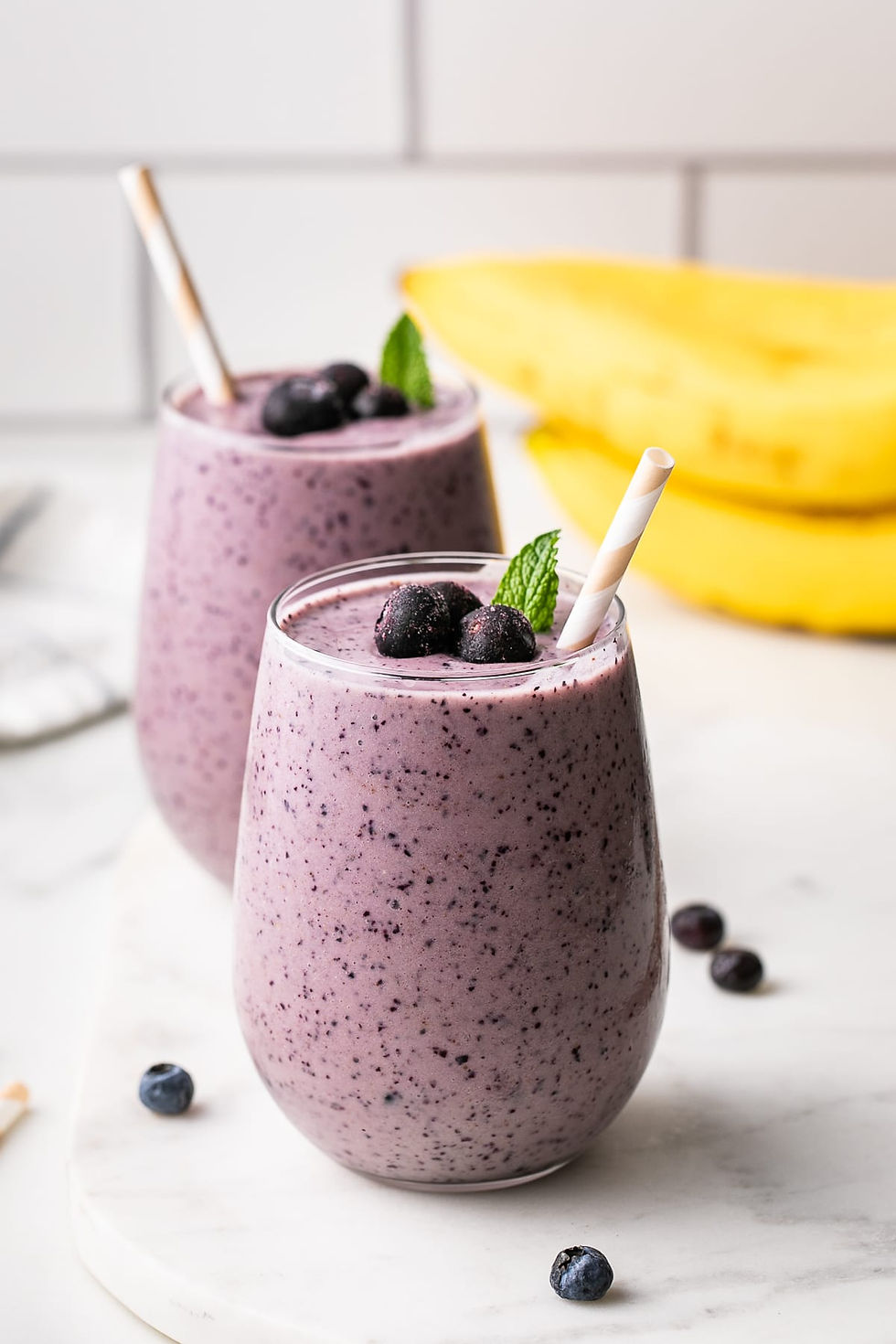 Blåbær banana vegan smoothie
