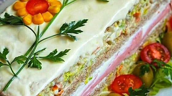 Grønnsaker salat med skinke ( 8 personner)