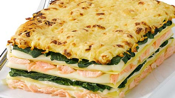 Spinat laks lasagna