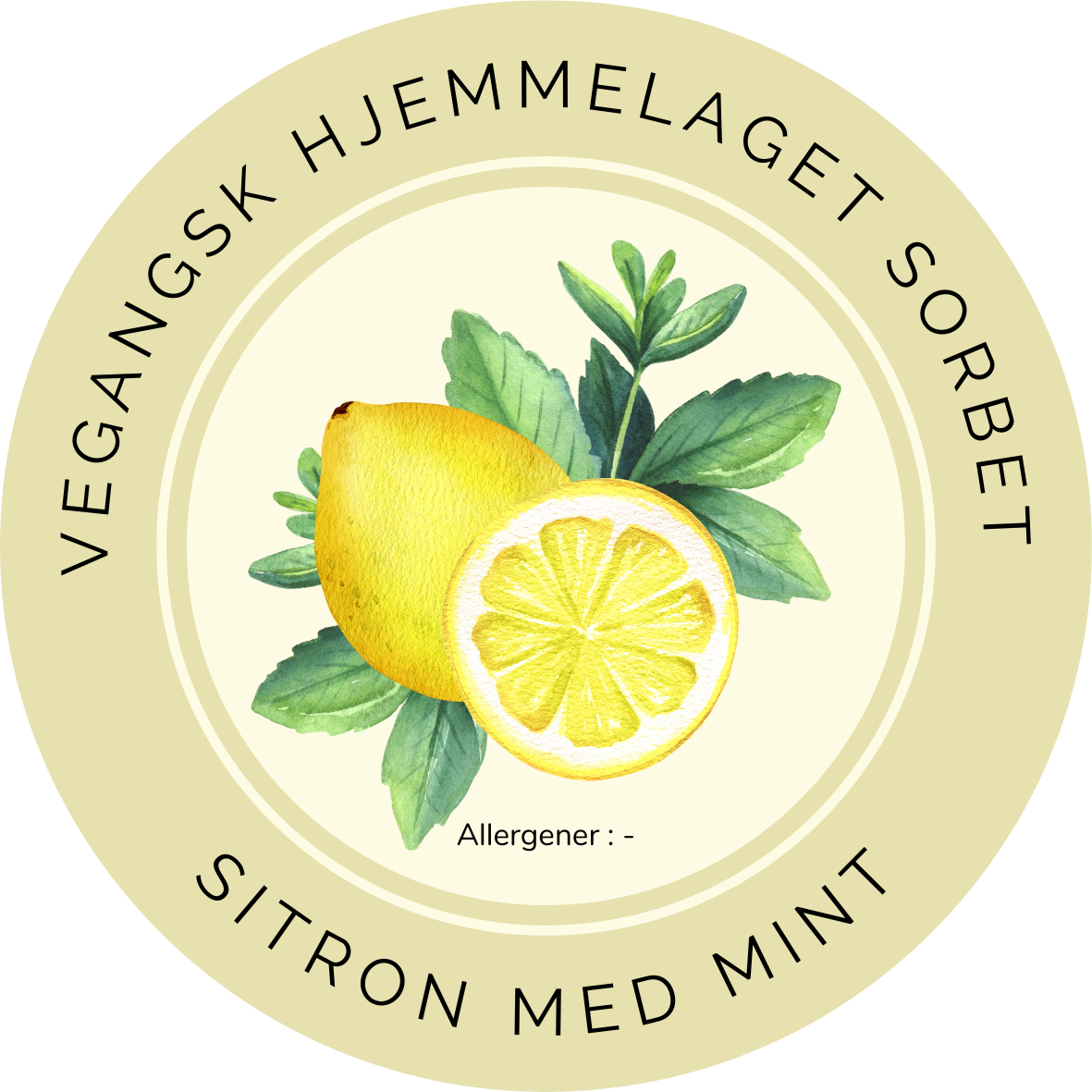 Sitronsorbet med mint