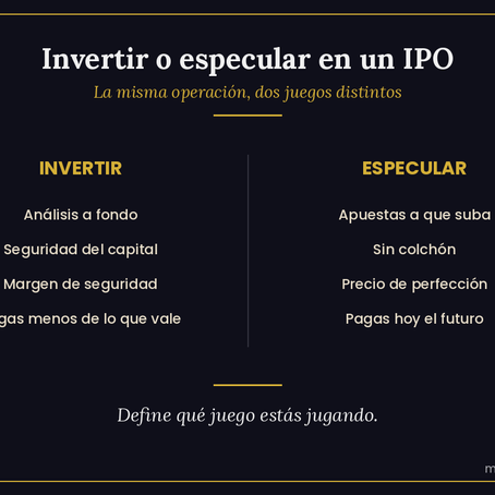 Invertir o especular en un IPO (OPI)