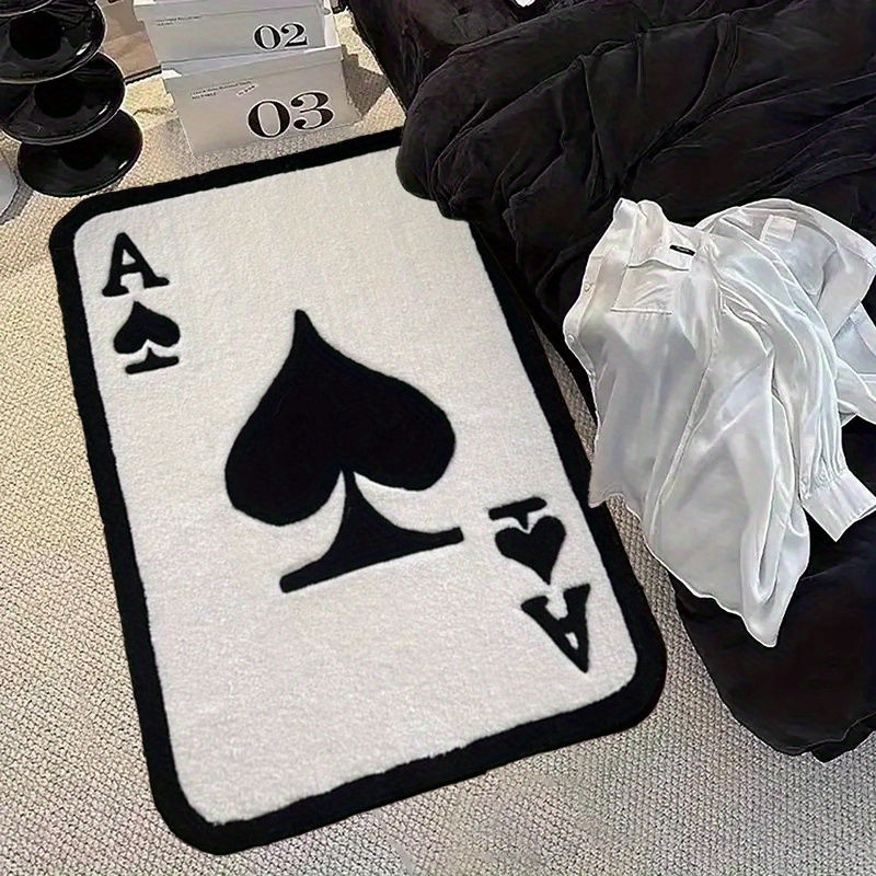 VIKAMA Trendy Ace of Spades Rug Soft and Comfortable Bedside Rug for Bedrooms Li