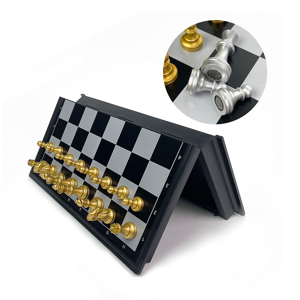 Miniatura: Foldable Magnetic Chess Board Game Gold Silver Chess Set Portable Plastic Travel