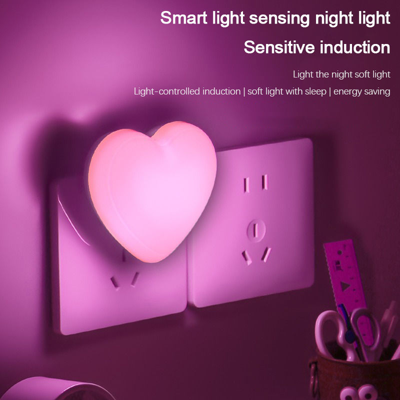 LED Night Light Sensor Control Night Lamp Energy Saving LED Sensor Lamp US Plug