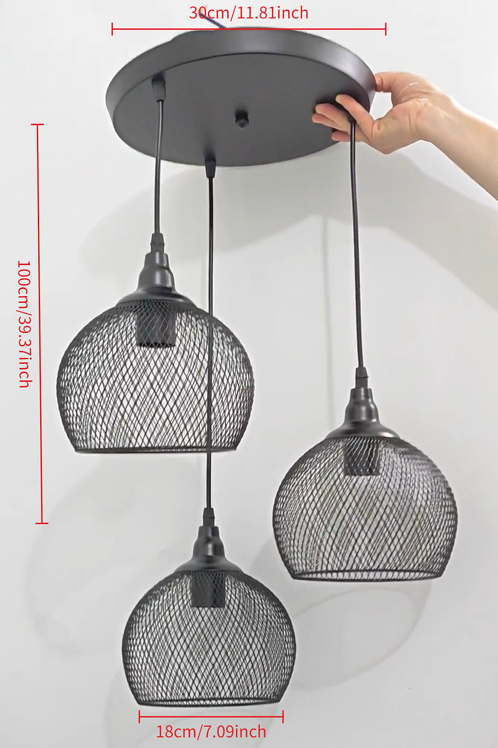 Miniatura: Lustre Pendente Aramado Geométrico Duo-Tone
