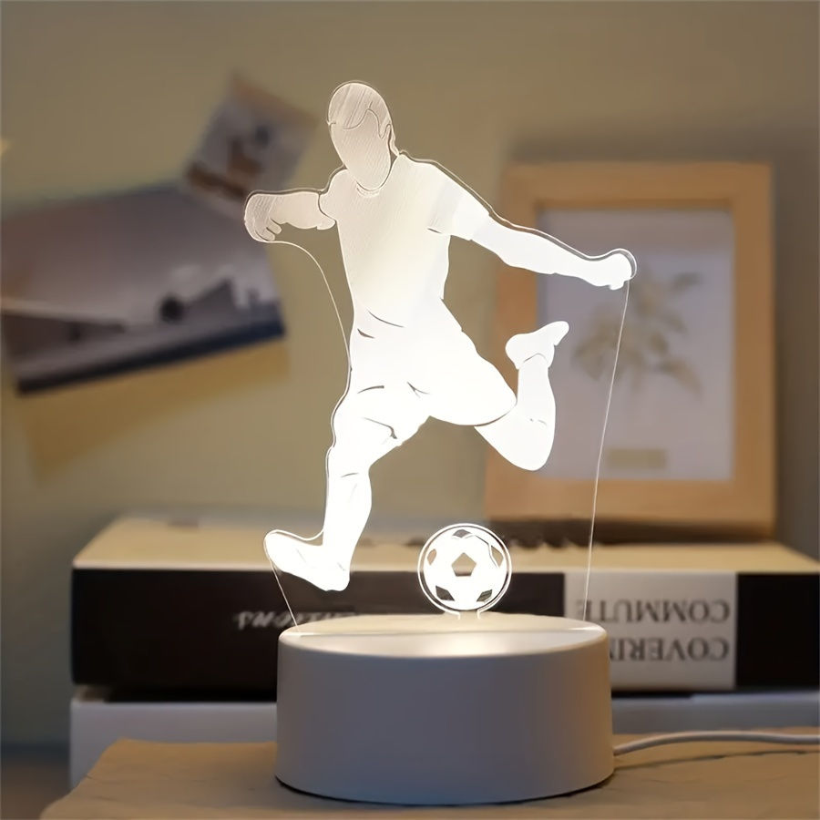 Miniatura: LED 3D Football Theme Table Lamp USB Plug Bedroom Bedside Creative Book Lamp Spo
