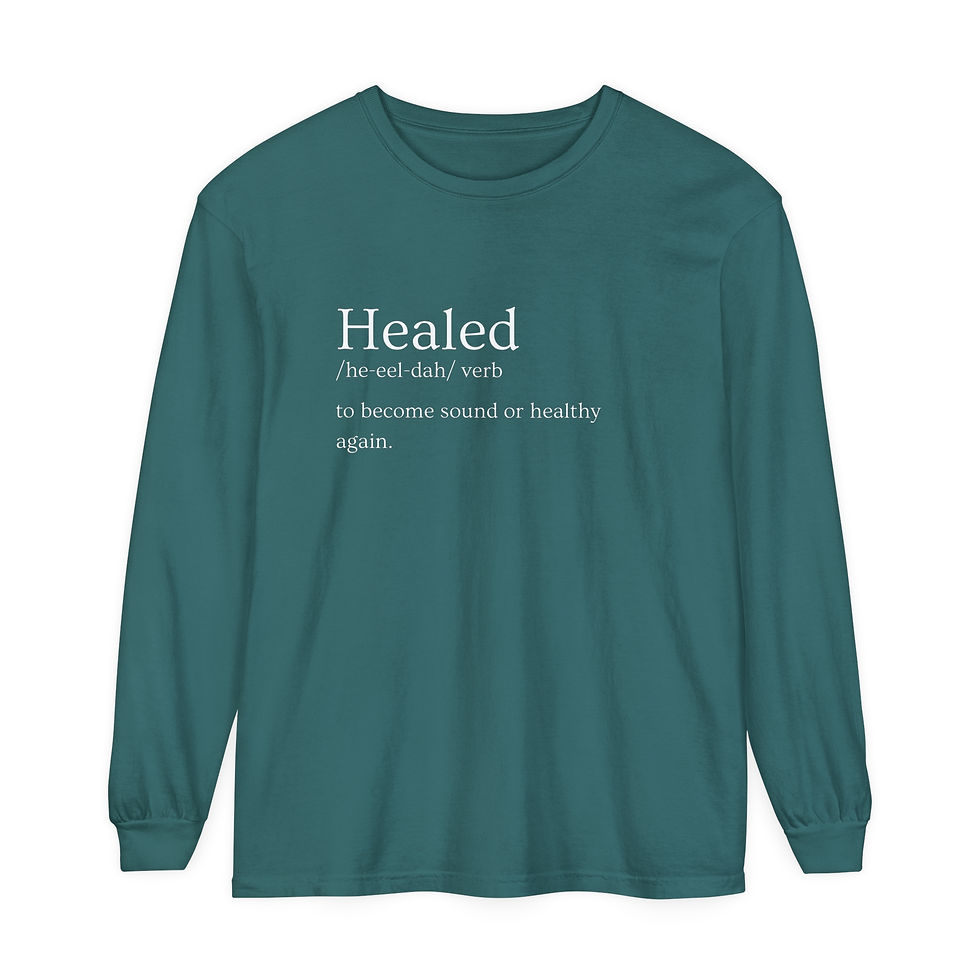 Thumbnail: Healed Defintion Unisex Garment-dyed Long Sleeve T-Shirt
