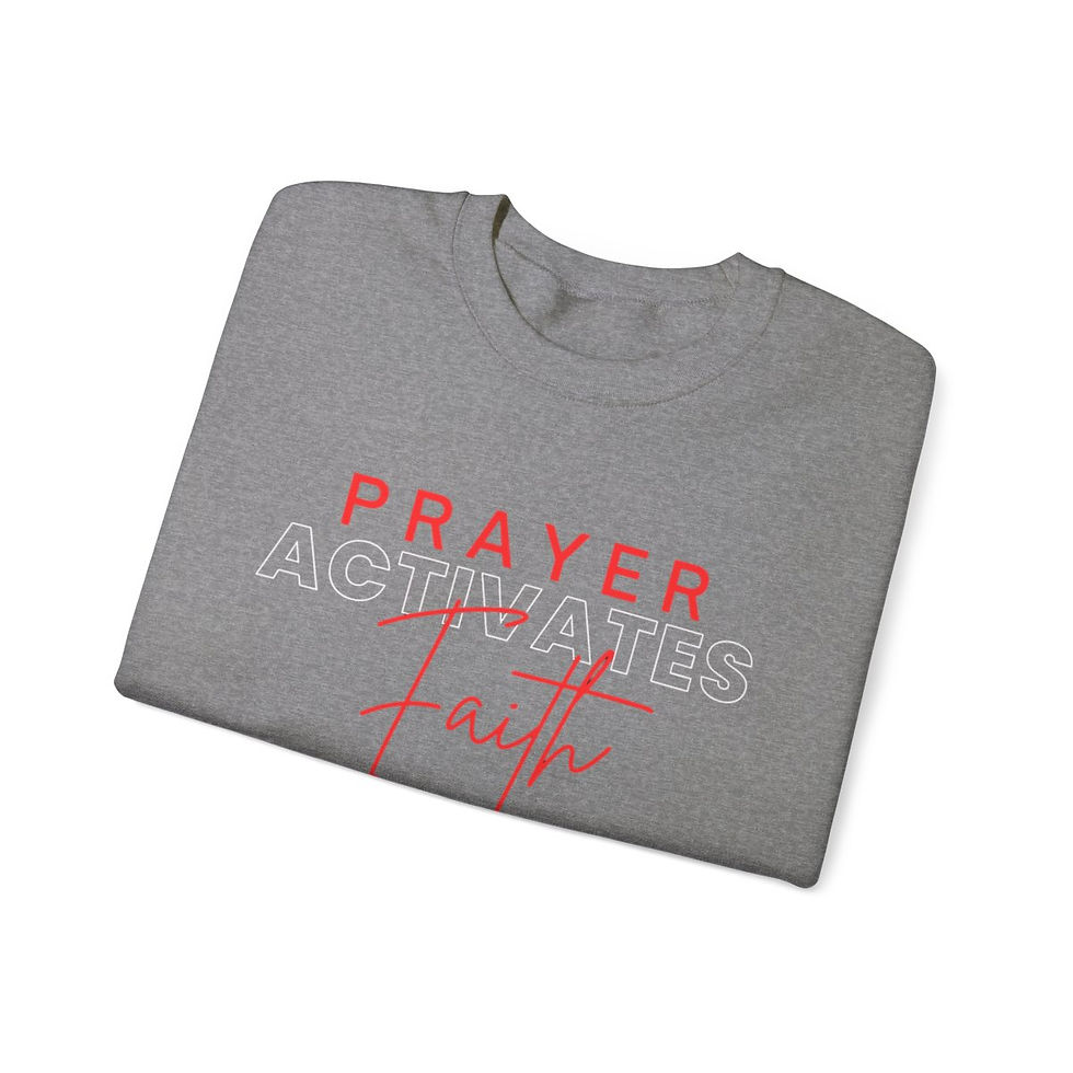 Thumbnail: Prayer Activates Faith Unisex Heavy Blend™ Crewneck Sweatshirt 