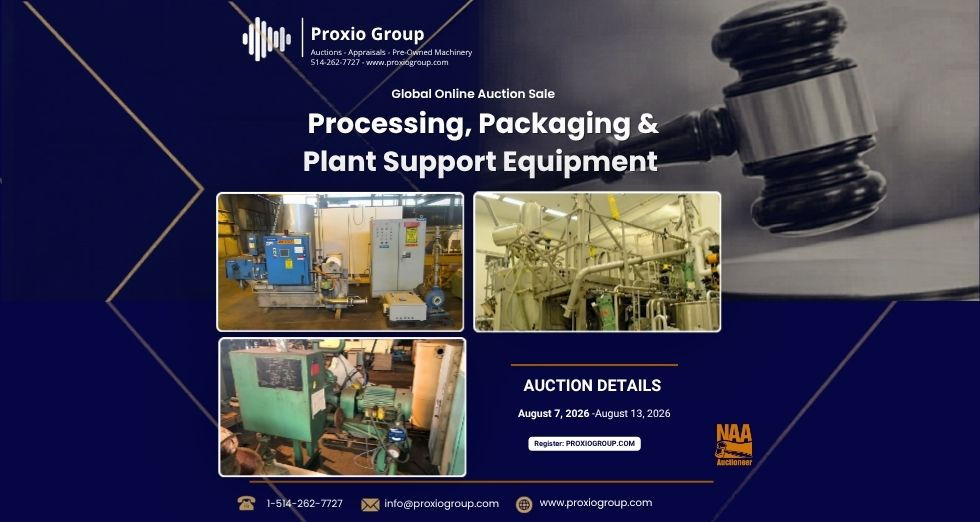 CLEAR THE FLOOR! PROCESSING PACKAGING & PLANT SUPPORT AUCTION SALE