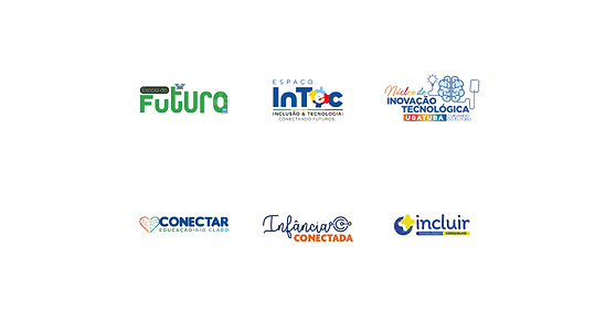 Imagem com os logotipos dos projetos da Faz Educação