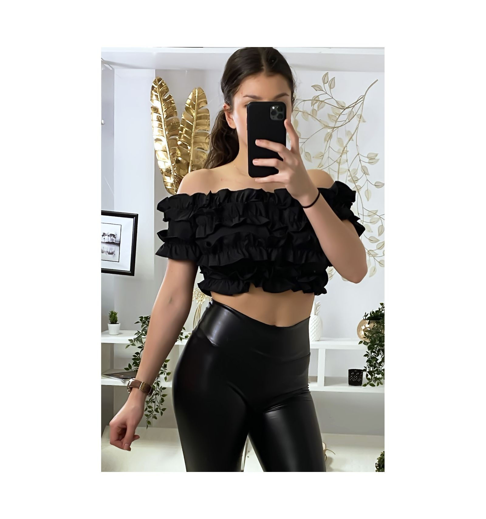 Crop Top avec Froufrou