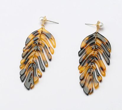Miniature : Boucles d'Oreilles "Feuilles" à clous