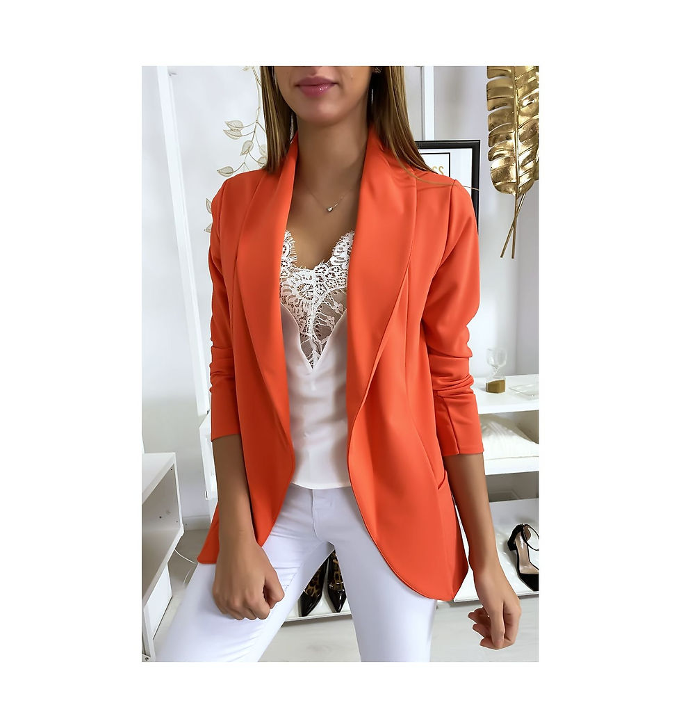 Miniature : Veste Blazer Evy corail avec poches