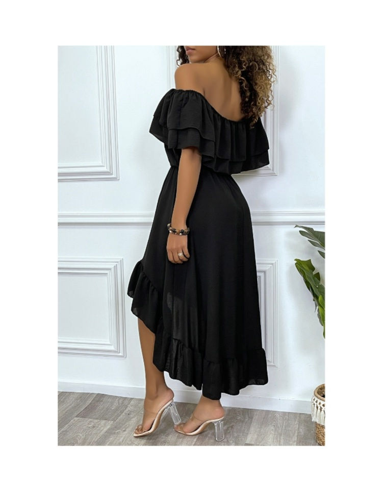 Miniature : Robe fluide à volants noir 