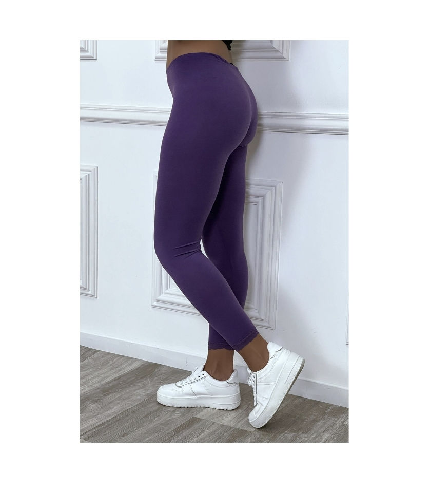 Miniature : Leggings Violet avec dentelle aux chevilles 