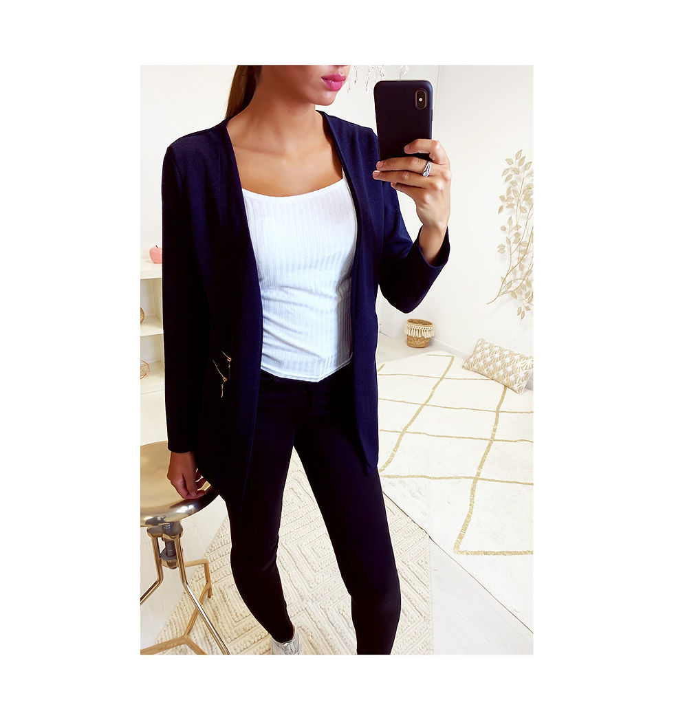 Miniature : Longue Veste Blazer avec zip fermeture