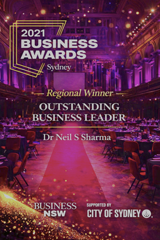 City of Sydney Business Awards Regional Winner for Oustanding Business Leader Dr Neil Sharma