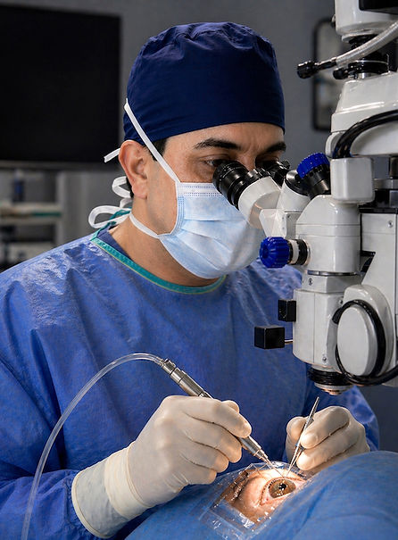 Dr Neil Sharma performing cataract surgery in Sydney using phacoemulsification