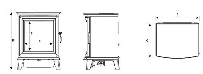 Thumbnail: Gaza Chesterfield 5 Electric Stove technical drawing