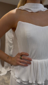 wedding bodice with neck tie at wedding dress shop in kent