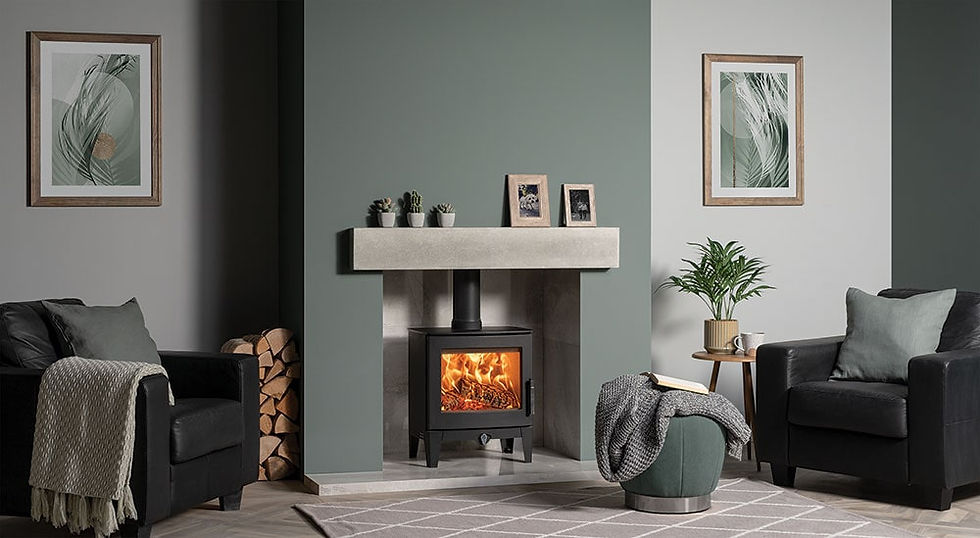 Thumbnail: Stovax Futura 5 Stove in fireplace setting