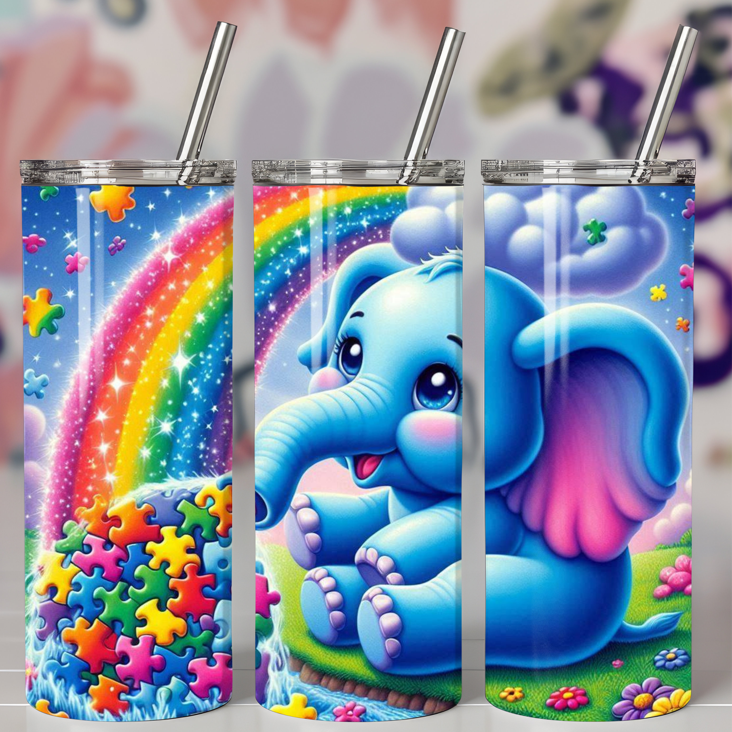 Elephant Autism Tumbler