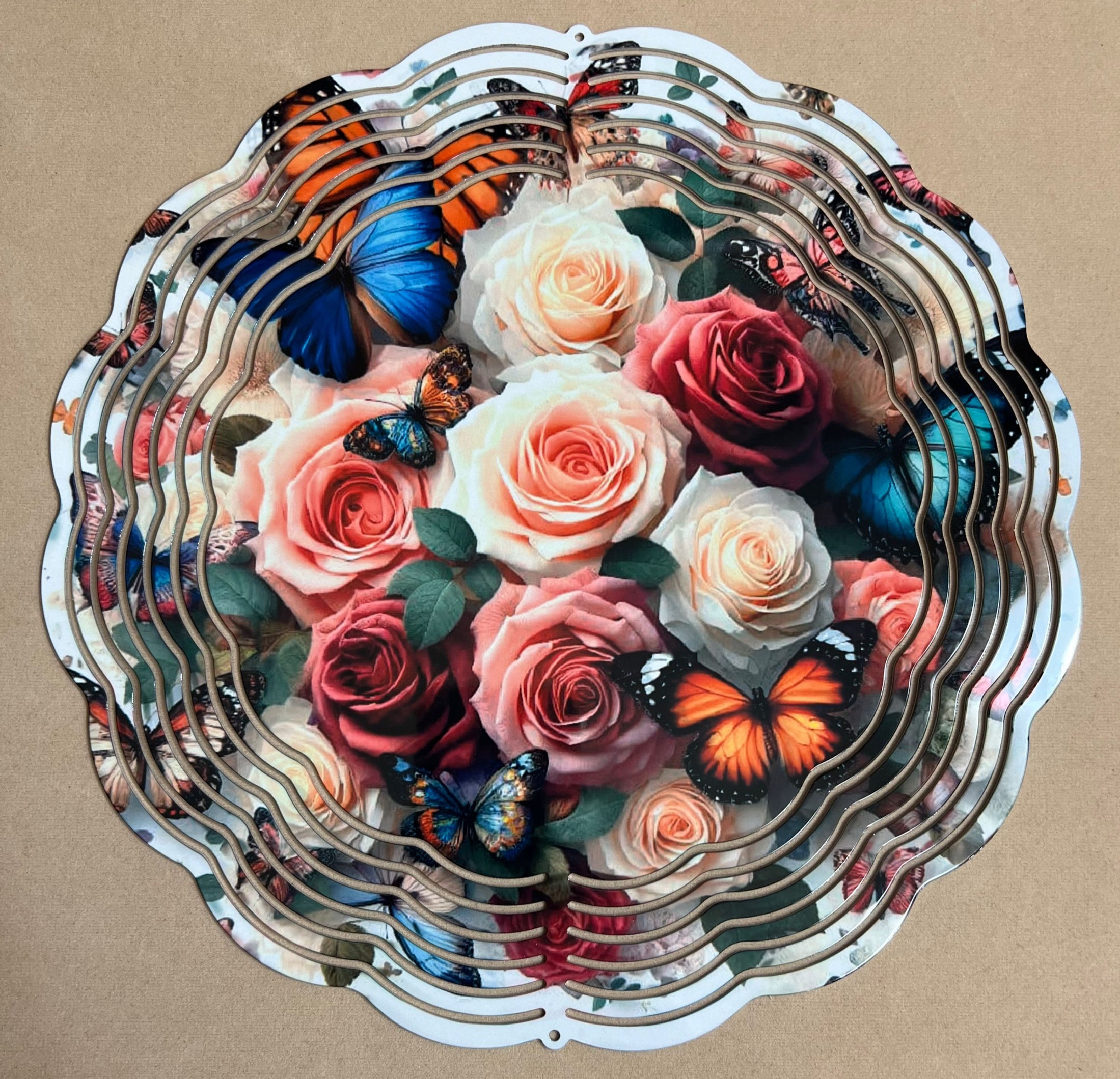 Butterflies & Pink Roses D#071