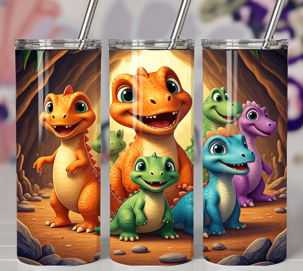 Little Dinosour Family Tumbler
