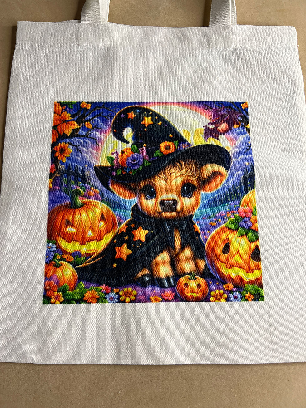 Holloween Cow With Cape Tote Bag