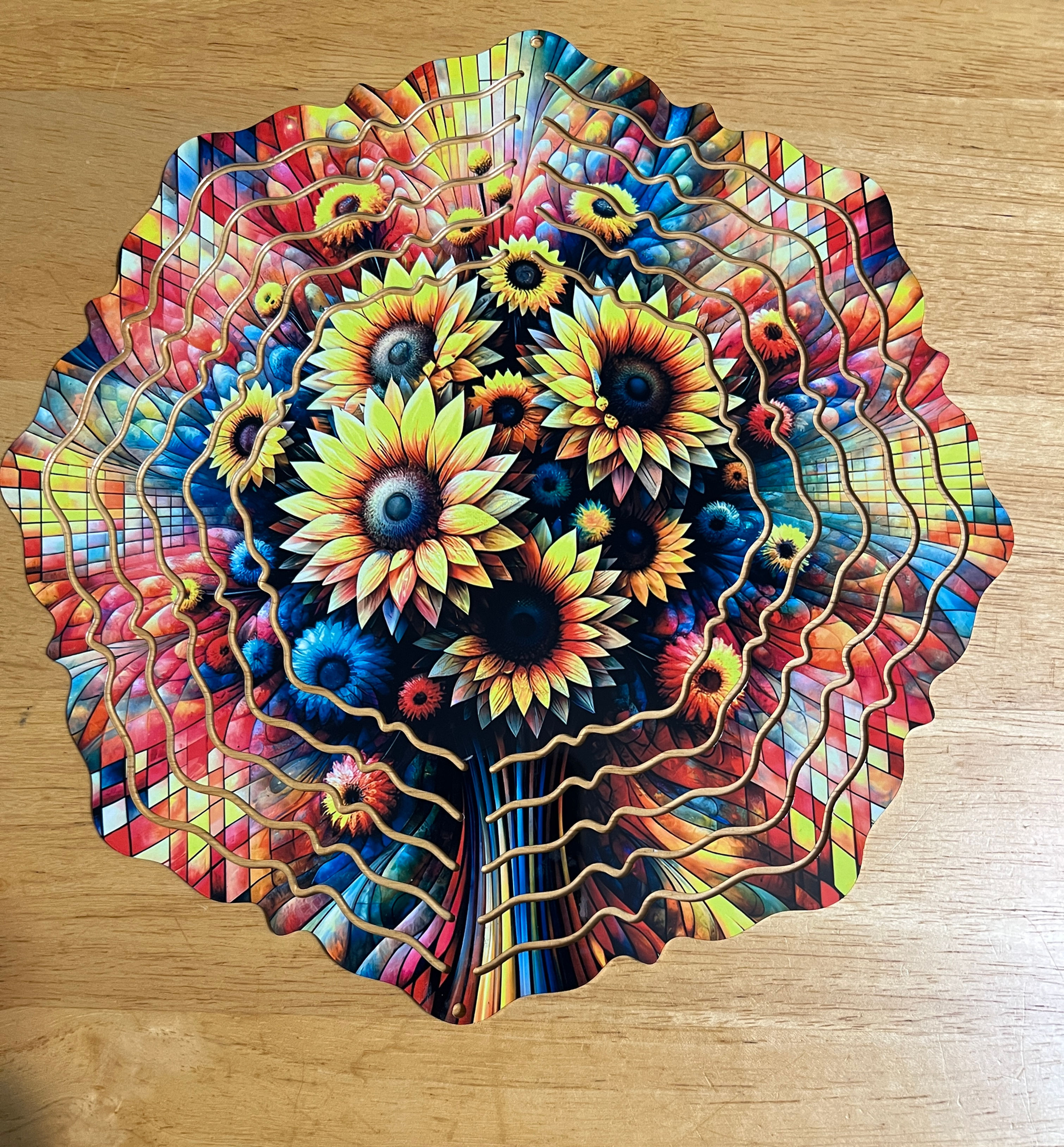 Sunflower Colorful Wind Spinner 10 inch