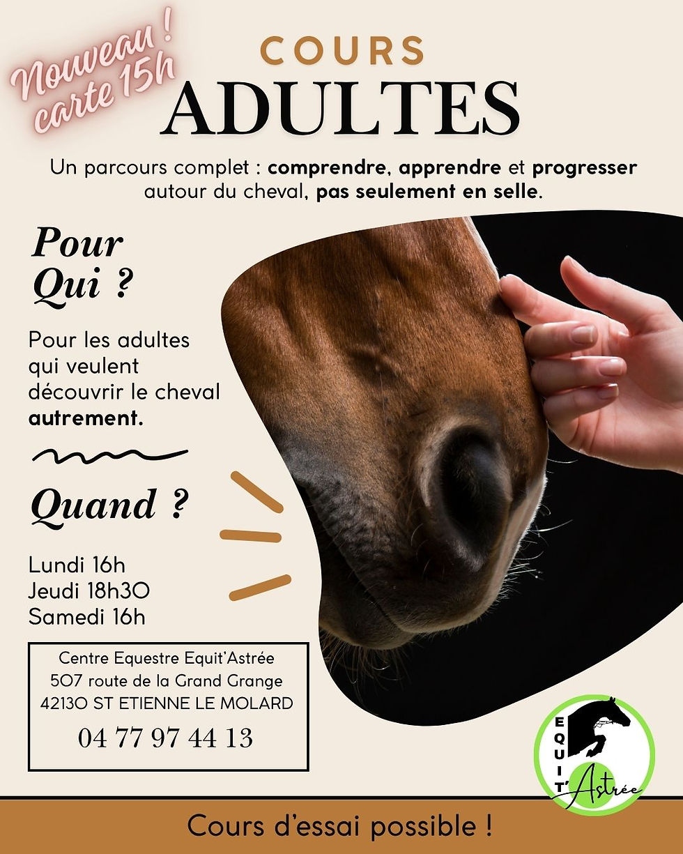 ✨ De nouveaux cours adultes à Equit’Astrée! ✨