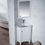 Thumbnail: Monte White 25" Corner Vanity with Medicine Cabinet