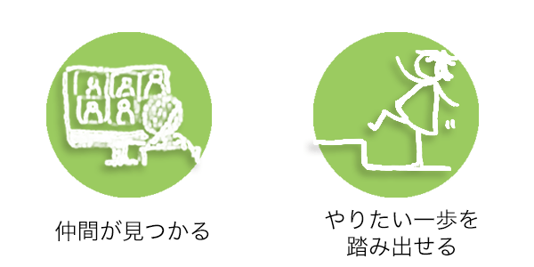 仲間が見つかる、一歩踏み出せる