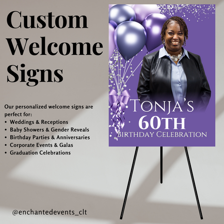 Personalized Foamboard Welcome Signs: The Perfect Party Favor from Enchanted Events CLT