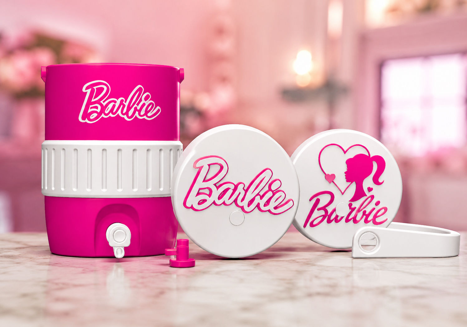 Barbie Theme Can Cooler