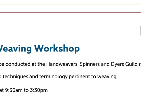 4 shaft loom weaving workshop - sold out