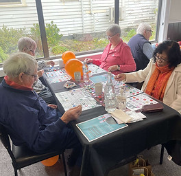 Group of people playing bingo