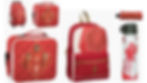 various red bags and luggage